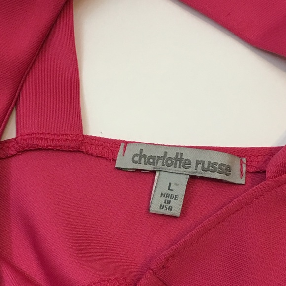 Charlotte Russe Hot Pink Caged Crop Top Large - Picture 4 of 5